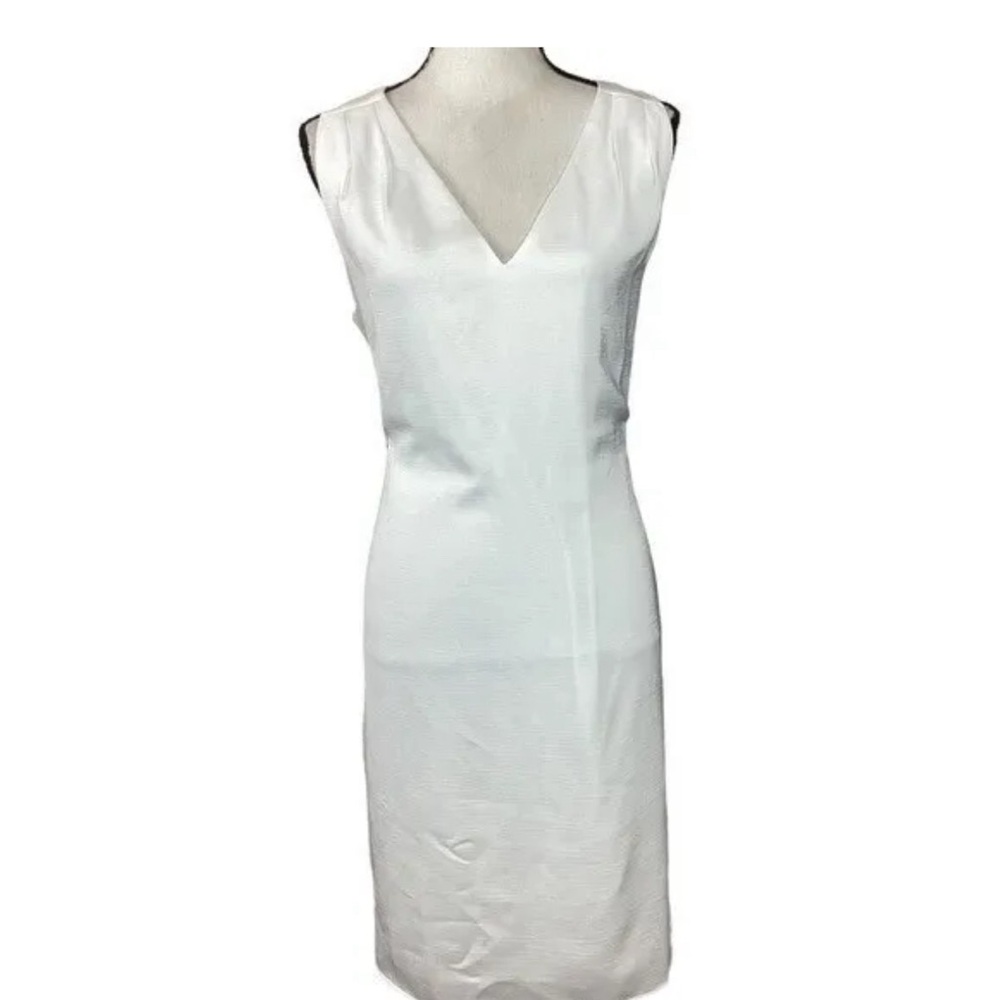 White House Black Market Ecru Aline Chiffon Dress Size 14